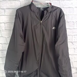 Starter Jacket Mens XL Black Red Gray Full Zip Windbreaker Lightweight Pockets